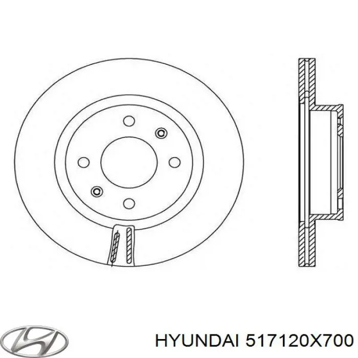Диск гальмівний передній Hyundai/Kia 517120X700
