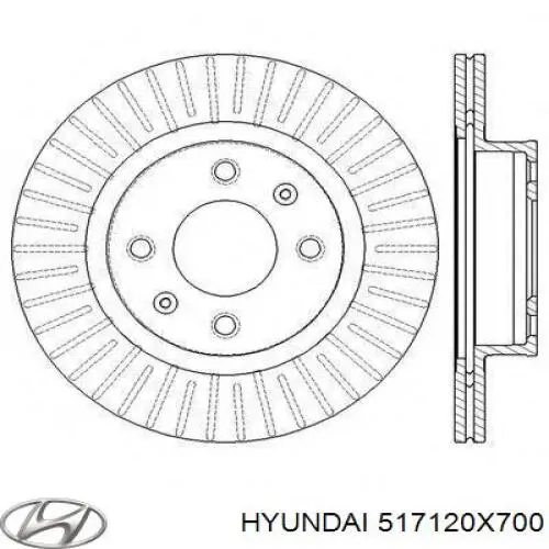 Диск переднього гальма Hyundai/Kia 517120X700 ціна, від 27.47 USD