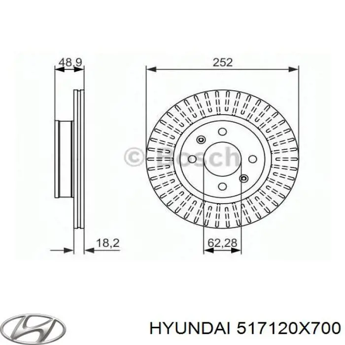 Купити 517120X700 Hyundai/Kia Ротор гальмівний