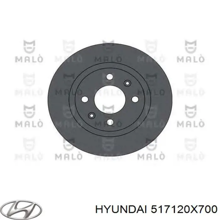 Диск переднього гальма Hyundai/Kia 517120X700 ціна, від 27.47 USD