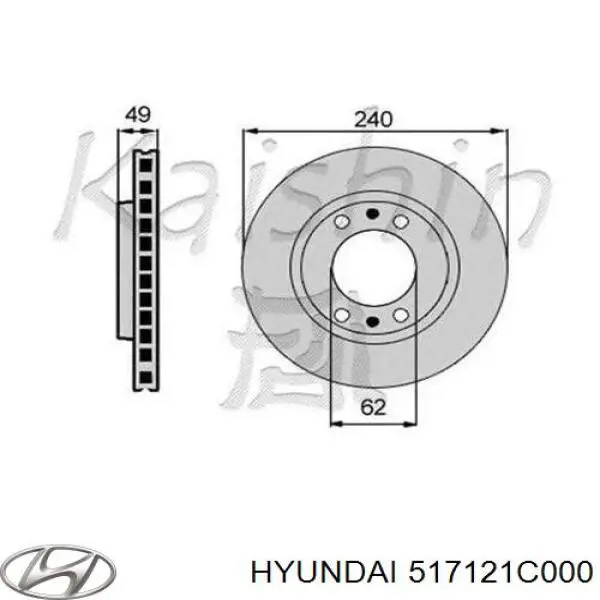 Диск переднього гальма Hyundai/Kia 517121C000 ціна, від 32.21 USD