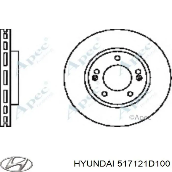 Диск переднього гальма Hyundai/Kia 517121D100 ціна, від 39.39 USD