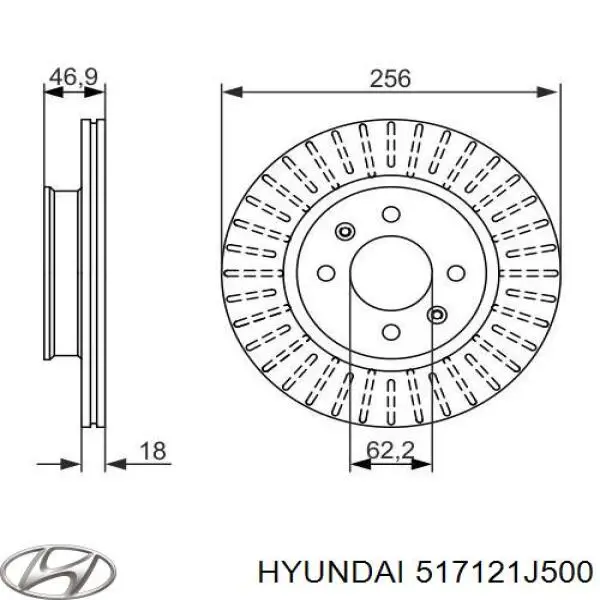 517121J500 Hyundai/Kia Гальмо дискове переднє