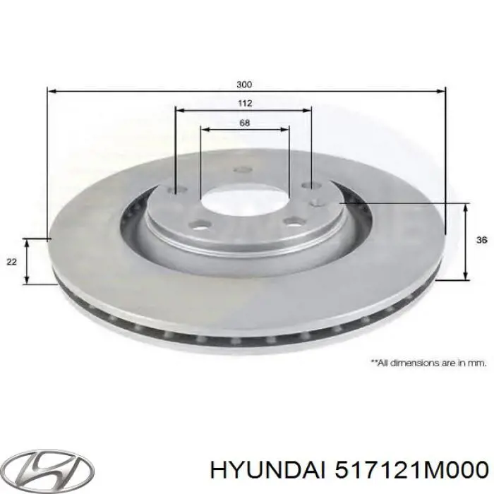 Купити 517121M000 Hyundai/Kia Ротор гальмівний