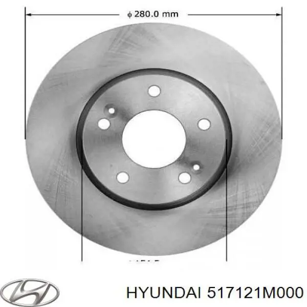 517121M000 Hyundai/Kia диск гальмівний передній