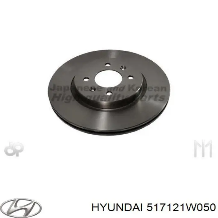 Диск гальмівний передній 517121W050 Hyundai/Kia