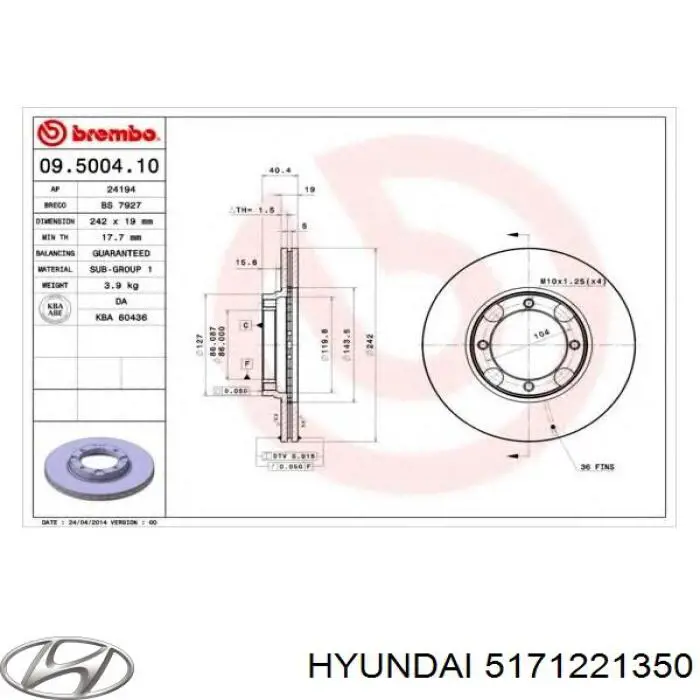 Купити 5171221350 Hyundai/Kia Ротор гальмівний