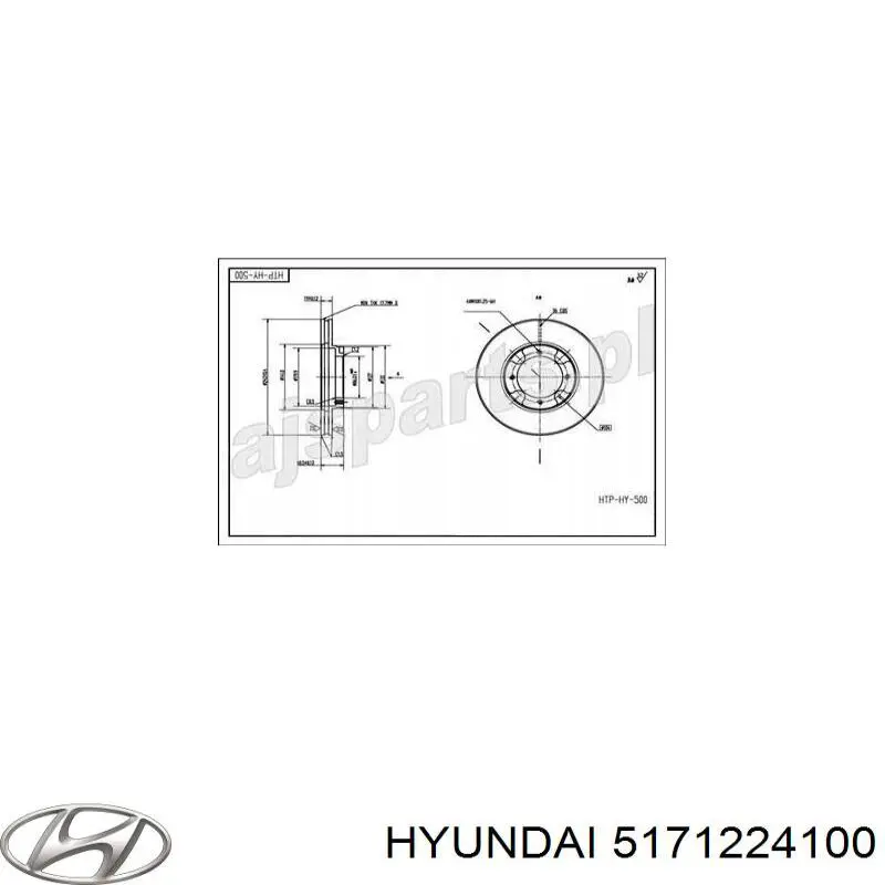 5171224100 Hyundai/Kia диск гальмівний передній