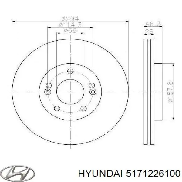 5171226100 Hyundai/Kia диск гальмівний передній