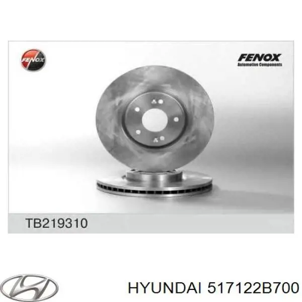 517122B700 Hyundai/Kia Гальмо дискове переднє