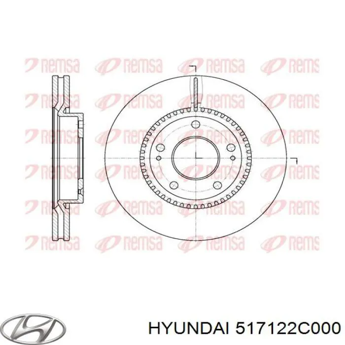 Диск переднього гальма Hyundai/Kia 517122C000 ціна, від 31.67 USD