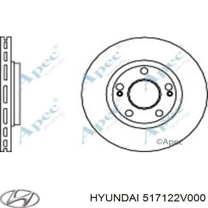 Гальмівні диски передні 517122V000 Hyundai/Kia