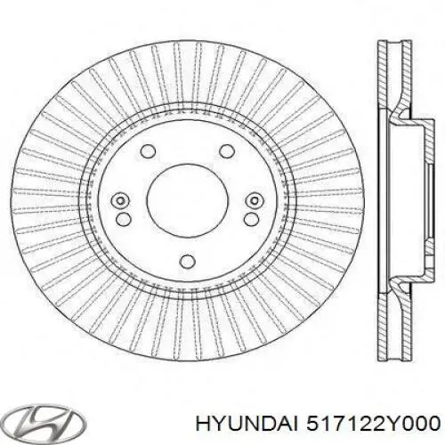 Диск переднього гальма Hyundai/Kia 517122Y000 ціна, від 38.69 USD