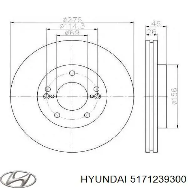 Купити S5171239300 Hyundai/Kia Ротор гальмівний