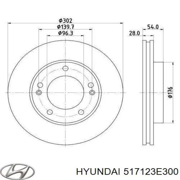 Диск гальмівний передній Hyundai/Kia 517123E300