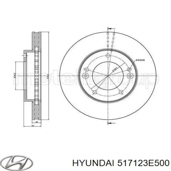 Гальмівні диски передні 517123E500 Hyundai/Kia
