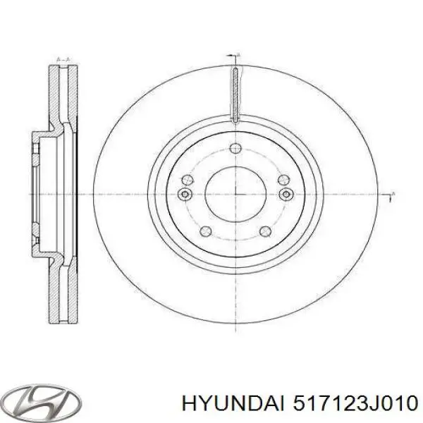 Гальмівні диски передні 517123J010 Hyundai/Kia