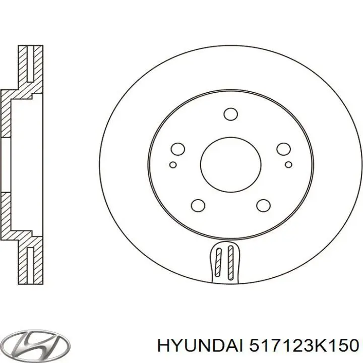 517123K150 Hyundai/Kia Гальмо дискове переднє