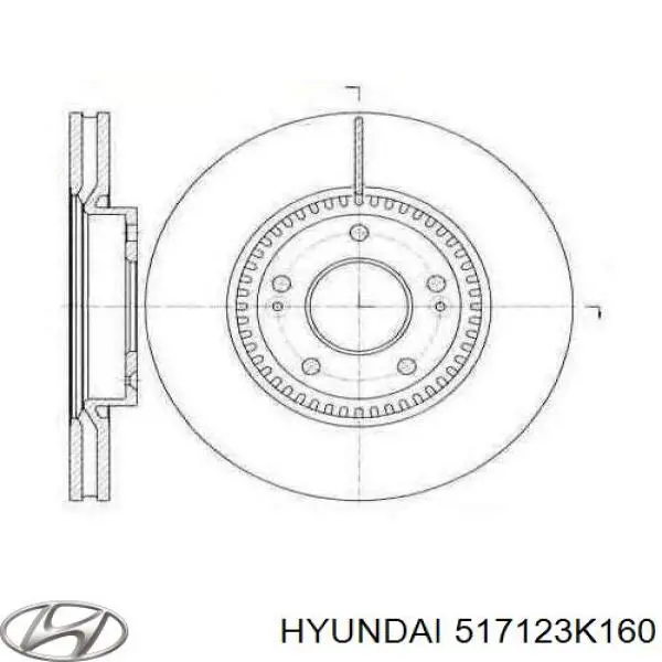 Диск гальмівний передній Hyundai/Kia 517123K160