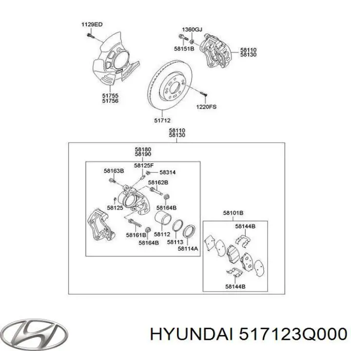 517123Q000 Hyundai/Kia диск гальмівний передній
