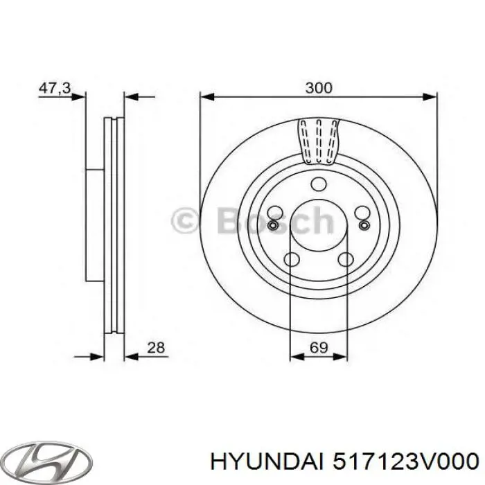 517123V000 Hyundai/Kia диск гальмівний передній