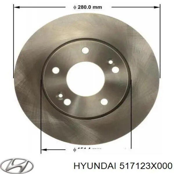 Диск переднього гальма Hyundai/Kia 517123X000 ціна, від 12.67 USD