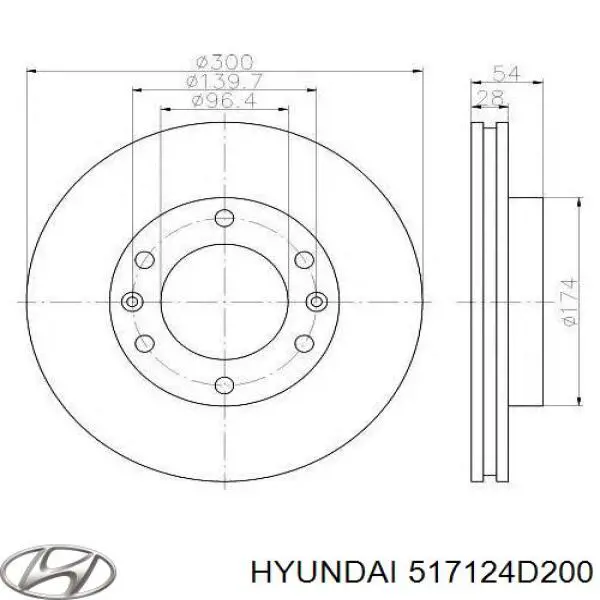 517124D200 Hyundai/Kia диск гальмівний передній