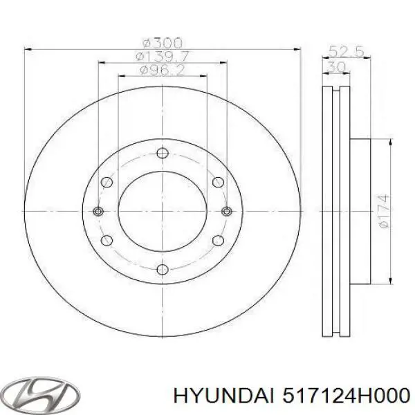 Гальмівні диски передні 517124H000 Hyundai/Kia