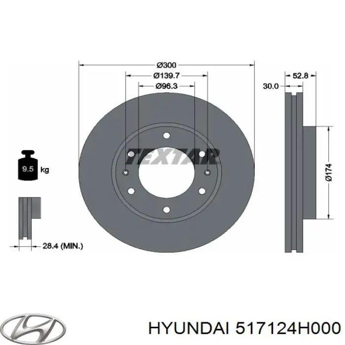 Диск переднього гальма Hyundai/Kia 517124H000 ціна, від 57.63 USD