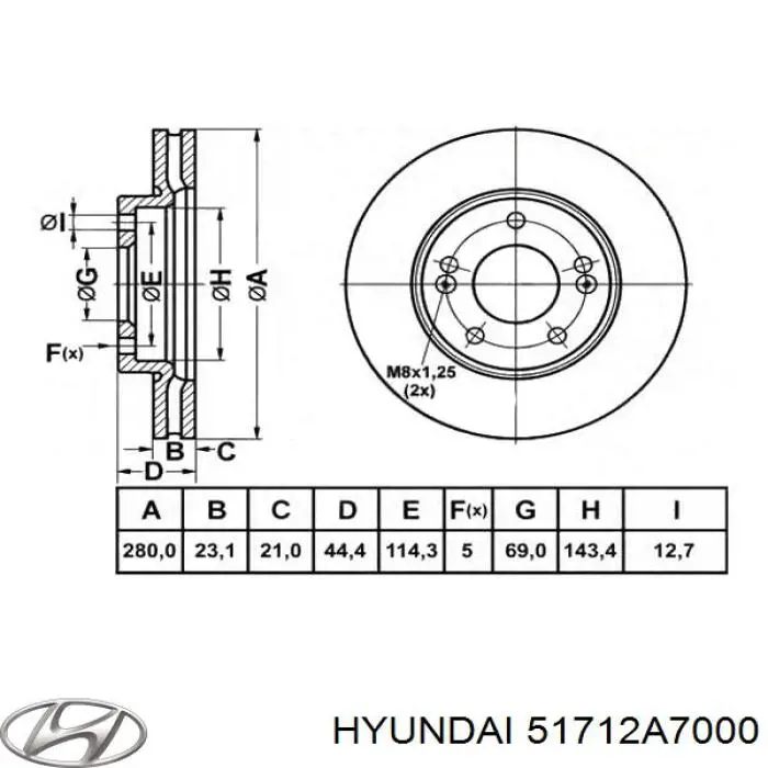 Купити 51712A7000 Hyundai/Kia Ротор гальмівний