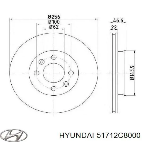 Купити 51712C8000 Hyundai/Kia Ротор гальмівний