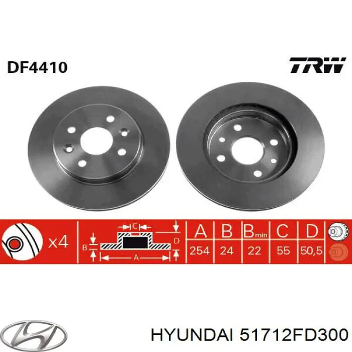 Купити 51712FD300 Hyundai/Kia Ротор гальмівний