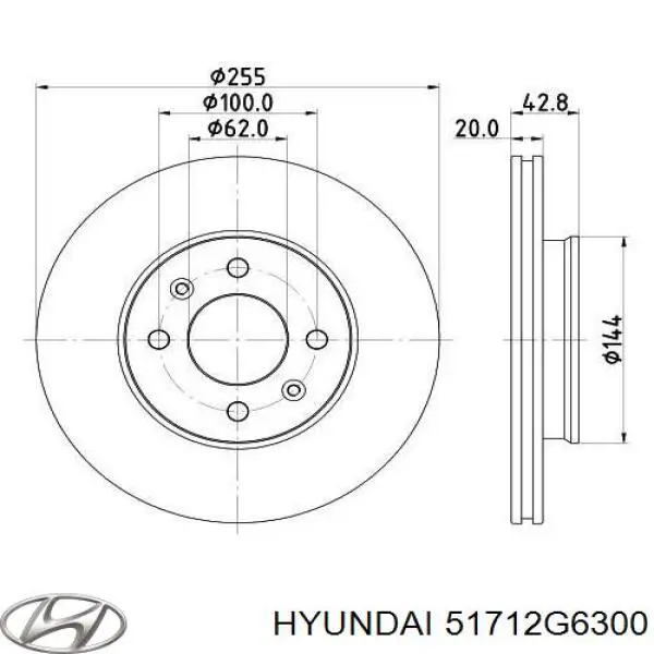 51712G6300 Hyundai/Kia Гальмо дискове переднє