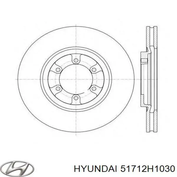 Диск переднього гальма Hyundai/Kia 51712H1030 ціна, від 61.64 USD
