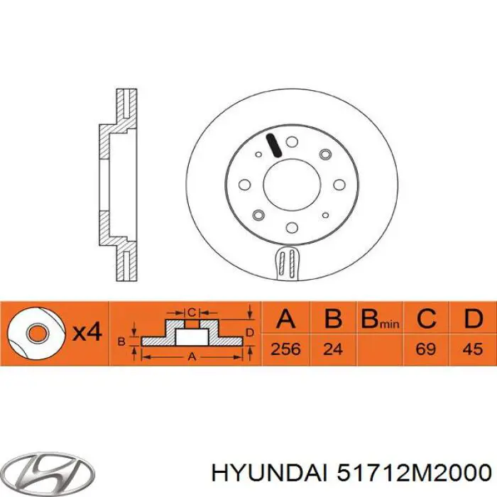 Купити 51712M2000 Hyundai/Kia Ротор гальмівний