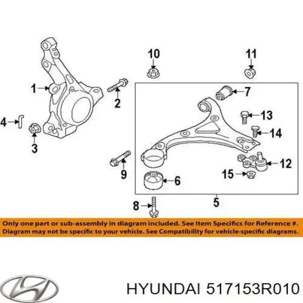 Купити 517153R010 Hyundai/Kia Цапфа поворотного кулака