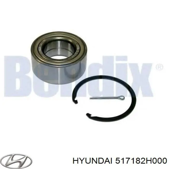 Комплект підшипник маточини передньої Hyundai/Kia 517182H000 ціна, від 4.19 USD