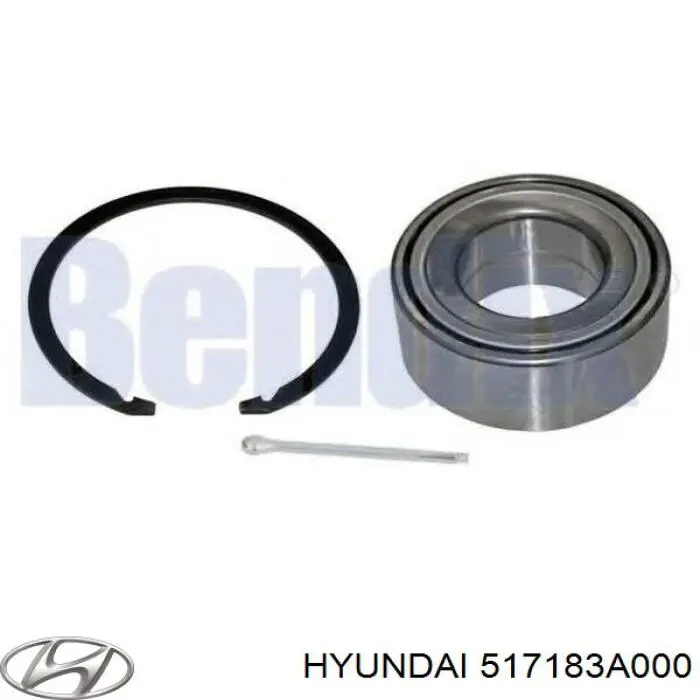 Комплект підшипник маточини передньої Hyundai/Kia 517183A000 ціна, від 27.41 USD