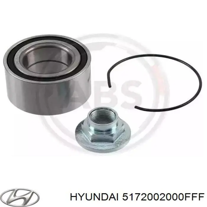 Комплект підшипник маточини передньої Hyundai/Kia 5172002000FFF ціна, від 17.83 USD
