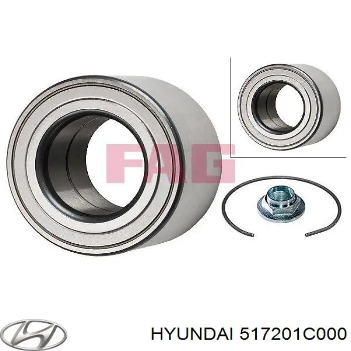 Комплект підшипник маточини передньої Hyundai/Kia 517201C000 ціна, від 22.61 USD