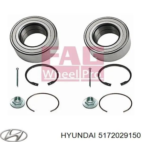 Комплект підшипник маточини передньої Hyundai/Kia 5172029150 ціна, від 17.19 USD