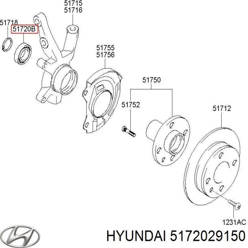 Підшипник маточини Hyundai/Kia 5172029150