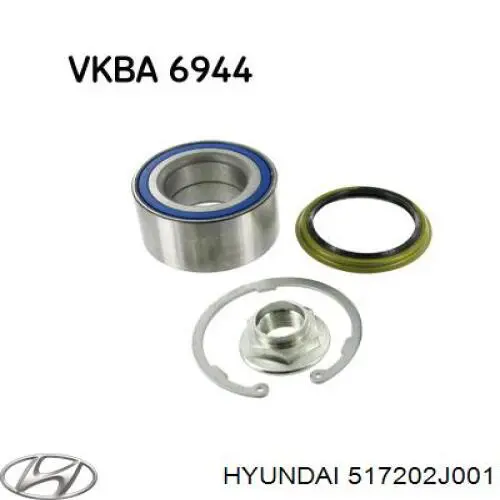 517202J001 Hyundai/Kia Підшипник маточини передньої