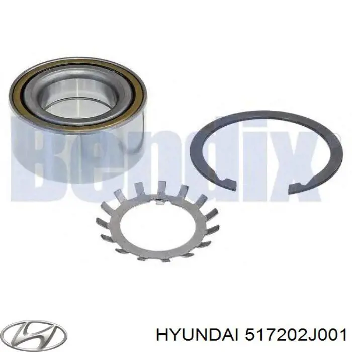 Комплект підшипник маточини передньої Hyundai/Kia 517202J001 ціна, від 41.57 USD