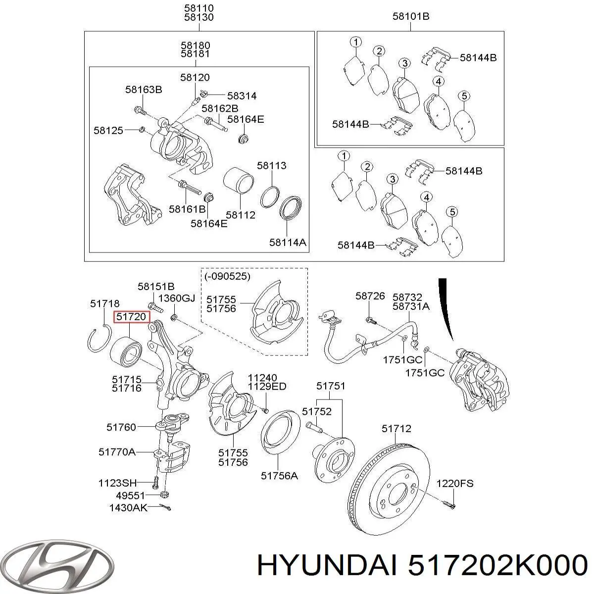Купити 517202K000 Hyundai/Kia Підшипник ступиці передньої