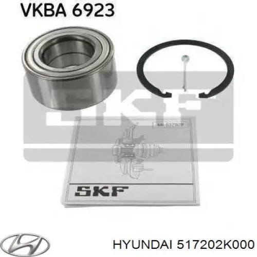 Комплект підшипник маточини передньої Hyundai/Kia 517202K000 ціна, від 18.53 USD