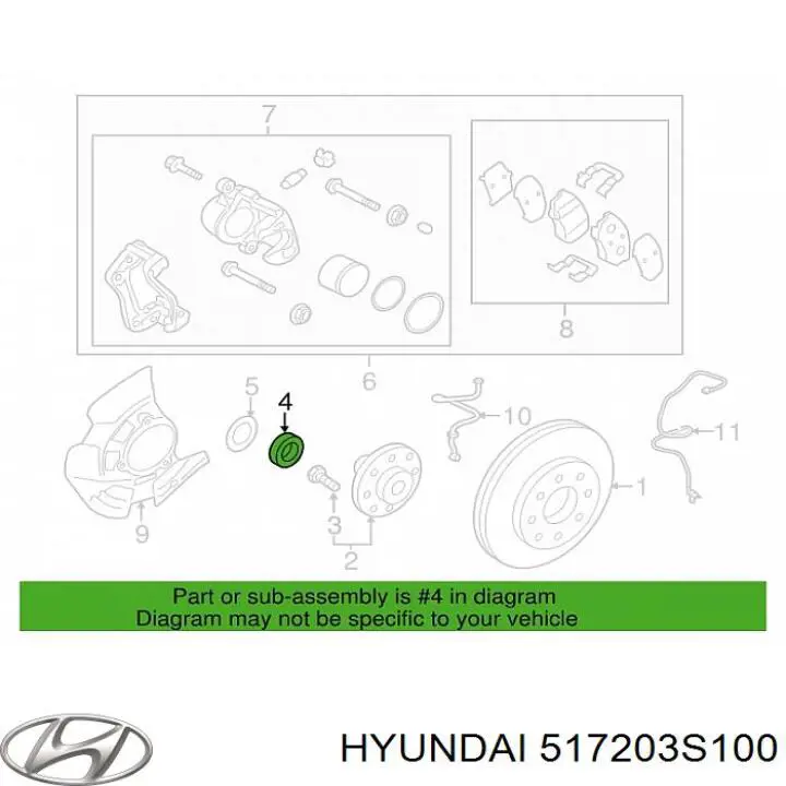 Купити 517203S100 Hyundai/Kia Підшипник ступиці передньої