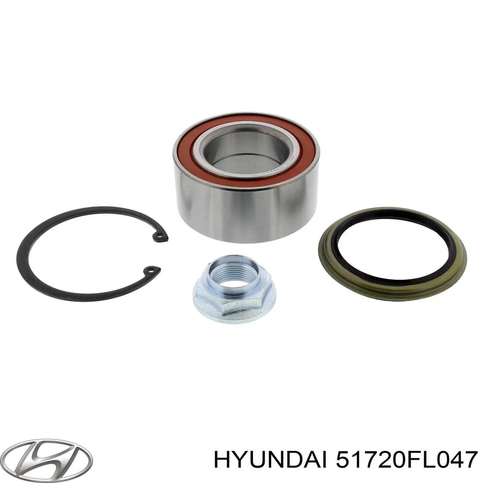 Комплект підшипник маточини передньої Hyundai/Kia 51720FL047 ціна, від 20.98 USD
