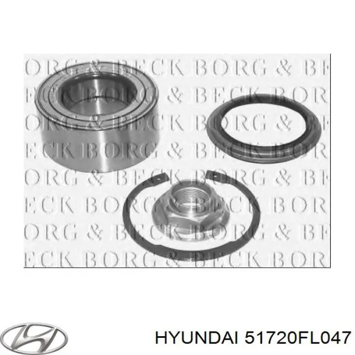 Комплект підшипник маточини передньої Hyundai/Kia 51720FL047 ціна, від 20.98 USD