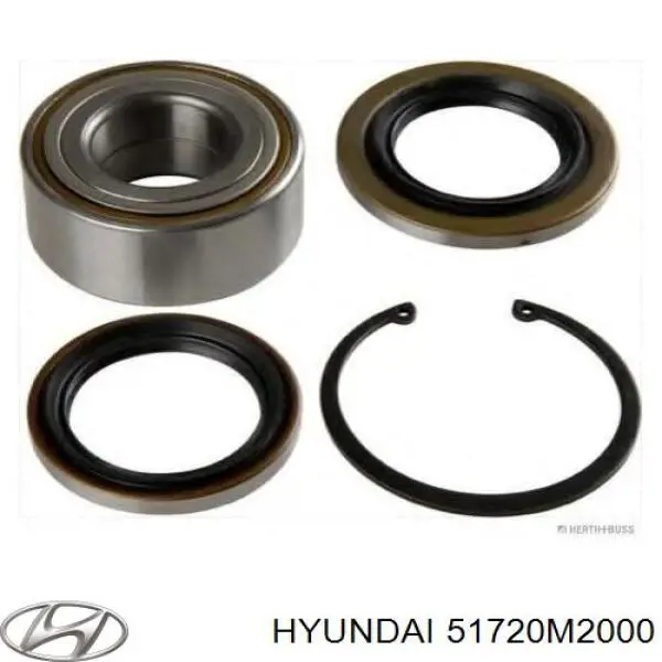 Комплект підшипник маточини передньої Hyundai/Kia 51720M2000 ціна, від 24.35 USD